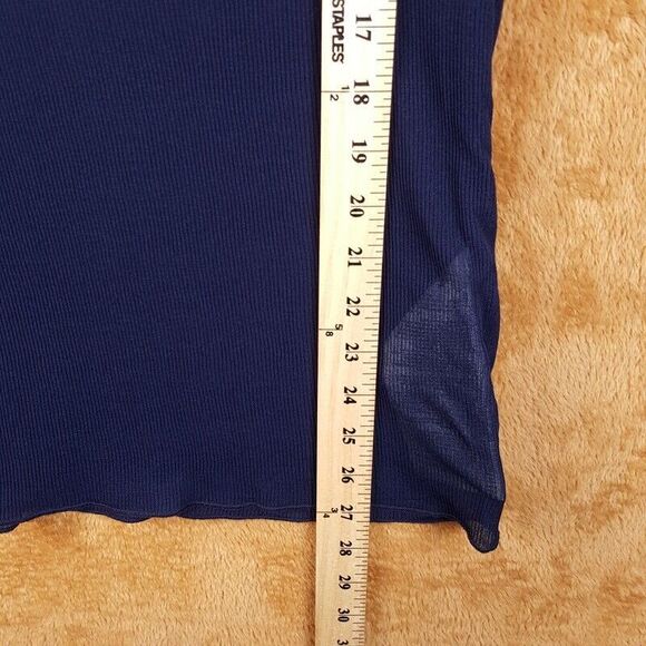 AMI Mens Shirt Small Navy Pullover Crew Tank Top Mesh Sheer Stretch $305 - Picture 8 of 9